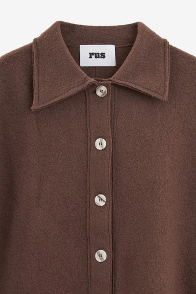 Shop Rus Jacket In Brown Wool