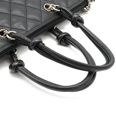 Pre-owned Chanel Cambon Line Black Leather Tote Bag ()