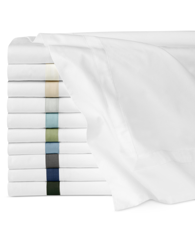 Sferra Estate Woven Cotton Flat Sheet, Full/queen In White,lunar