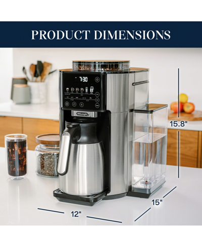 Delonghi Truebrew Automatic Bean Extract Coffee Machine With Carafe In Stainless