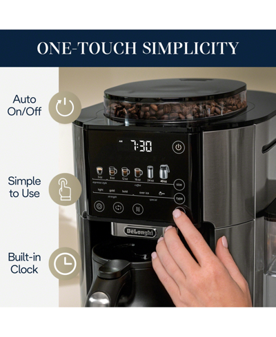 Delonghi Truebrew Automatic Bean Extract Coffee Machine With Carafe In Stainless