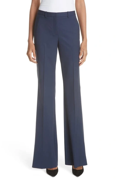 Shop Theory Demitria 2 Stretch Good Wool Suit Pants In Sea Blue
