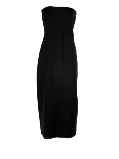 Shop The Row Strapless Midi Dress In Black