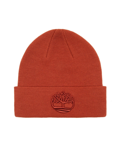 Shop Timberland Men's Tonal 3d Embroidery Beanie In Scarlet Sage