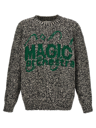 Shop Jil Sander Logo Jacquard Crewneck Sweater In Multi