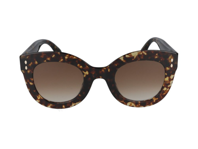 Shop Isabel Marant Oval Frame Sunglasses In Brown