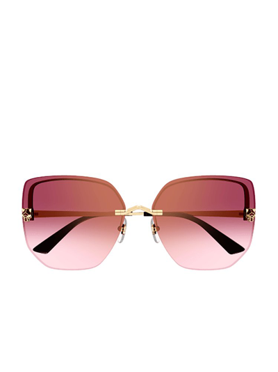 Shop Cartier Rectangle Frame Sunglasses In Multi
