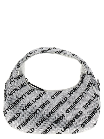 Shop Karl Lagerfeld K/kushion Logo Embellished Tote Bag In Silver