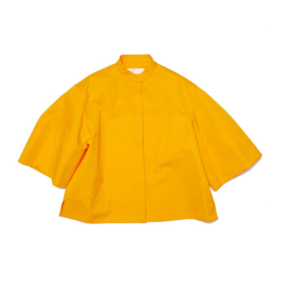 Shop Jil Sander Wide Sleeved Oversized Poplin Shirt In Orange