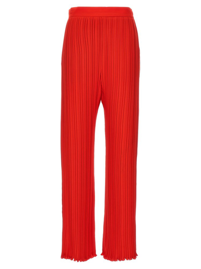Shop Lanvin Pleated High Waist Trousers In Red