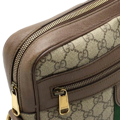 Shop Gucci Ophidia Beige Canvas Shoulder Bag ()