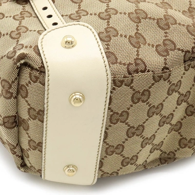 Shop Gucci Pelham White Canvas Shopper Bag ()
