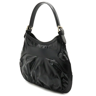 Shop Gucci Queen Bow Black Patent Leather Shoulder Bag ()