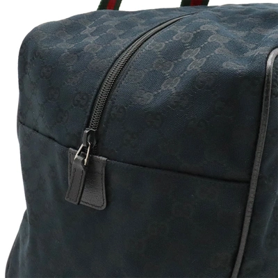 Shop Gucci Sherry Black Canvas Travel Bag ()