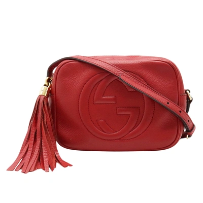 Shop Gucci Soho Red Leather Shoulder Bag ()
