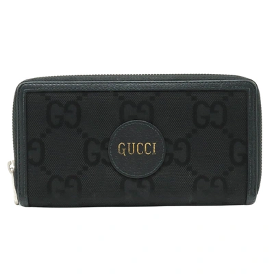 Shop Gucci Zip Around Black Canvas Wallet  ()