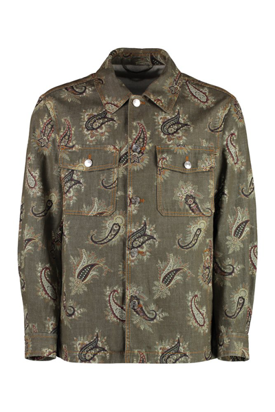 Shop Etro Paisley Jacquard Shirt Jacket In Multi