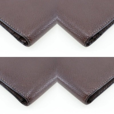 Shop Hermes Hermès Béarn Brown Leather Wallet  ()