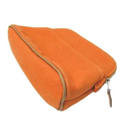 Shop Hermes Hermès Bolide Orange Canvas Clutch Bag ()
