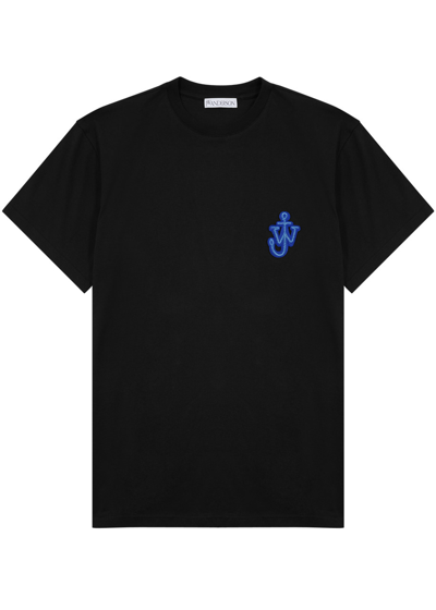 Shop Jw Anderson Logo Cotton T-shirt In Black