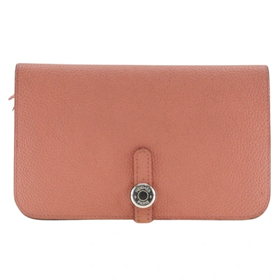 Shop Hermes Hermès Dogon Pink Leather Wallet  ()