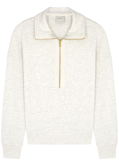 Shop Varley Keller Jersey Half-zip Sweatshirt In Ivory