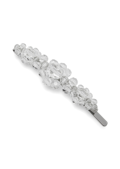 Shop Simone Rocha Floral Beaded Hair Clip In White