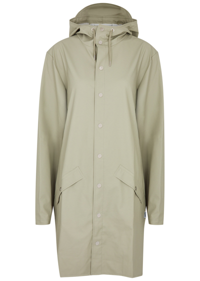 Shop Rains Hooded Rubberised Jacket In Sage