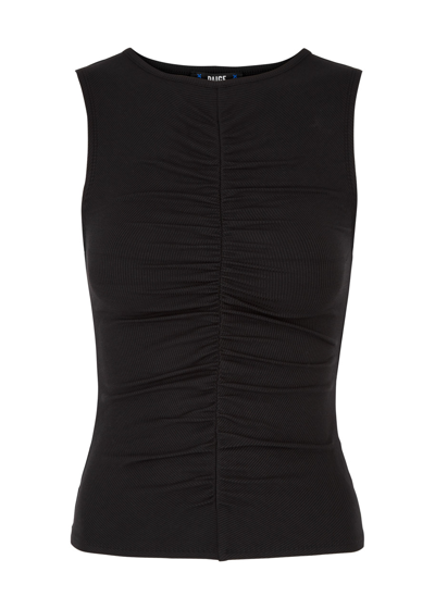 Shop Paige Sidonia Ruched Jersey Tank In Black