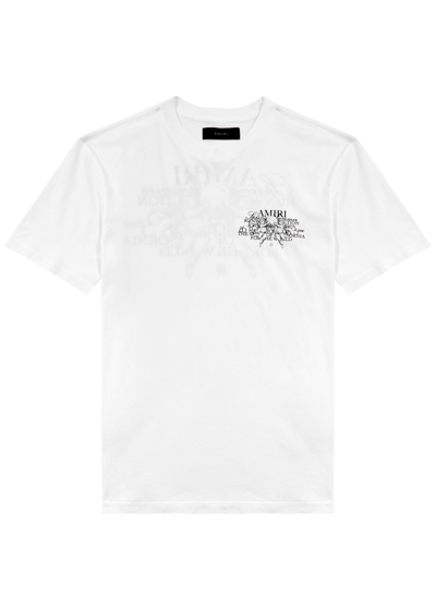 Shop Amiri Cherub Logo-print Cotton T-shirt In White