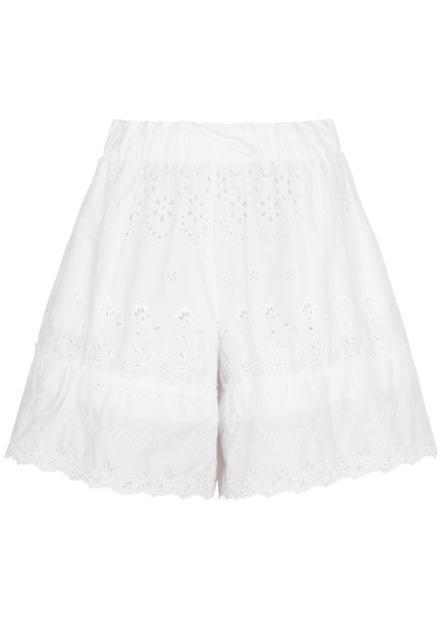 Shop Simone Rocha Broderie Anglaise Cotton Shorts In White