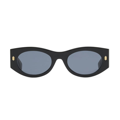 Shop Fendi Eyewear Oval Frame Sunglasses In Black