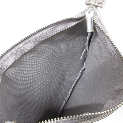 Pre-owned Louis Vuitton Pochette Grey Cotton Clutch Bag ()
