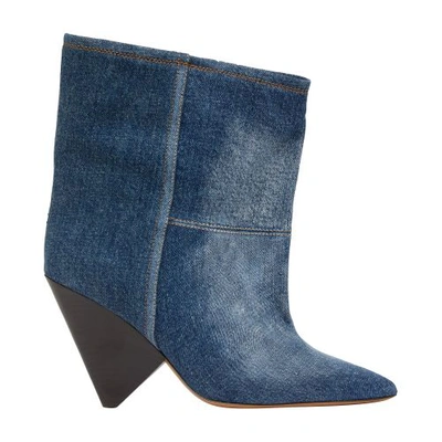 Shop Isabel Marant Miyako Ankle Boots In Washed_blue