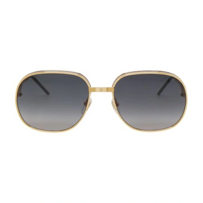 Shop Casablanca Sunglasses In Yellow_gold_silver_black