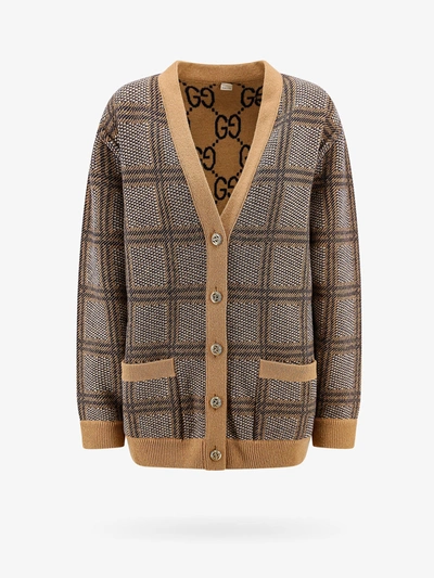 Shop Gucci Cardigan In Beige