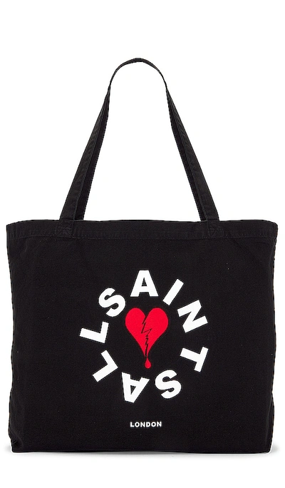 Shop Allsaints Tierra Breakup Tote In Black  White  & Red