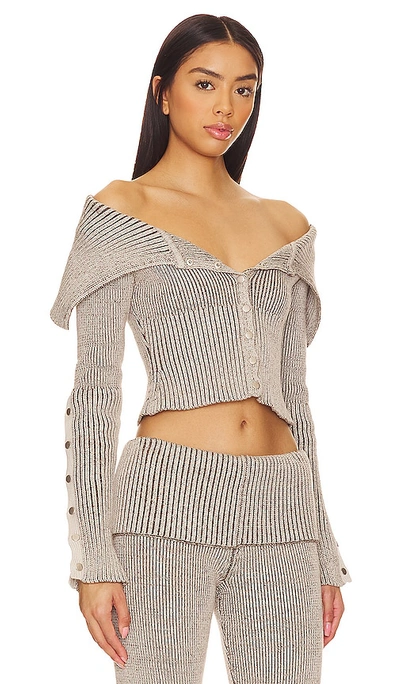 Shop Jaded London Plated Popper Tribeca Sweater In Grey