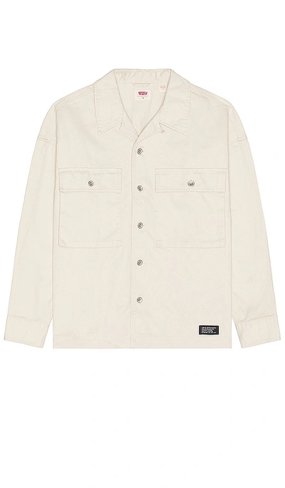 Shop Levi's Masonic Patch Pocket Over Shirt In Cream