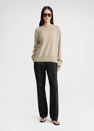 Shop Totême Crew-neck Cashmere Knit Fawn