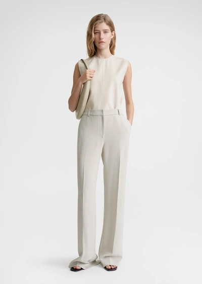 Shop Totême Relaxed Straight Trousers Pebble