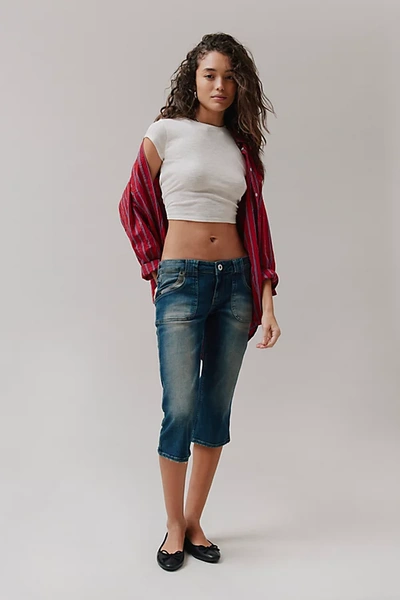 Shop Bdg Tiana Ultra Cropped Jean In Tinted Denim, Women's At Urban Outfitters