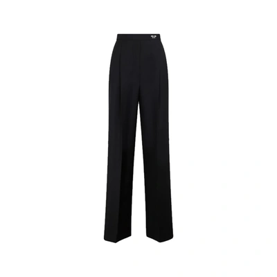 Shop Prada Wool Pants In Black