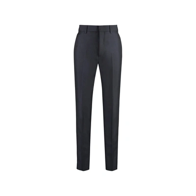 Shop Prada Wool Trousers In Blue