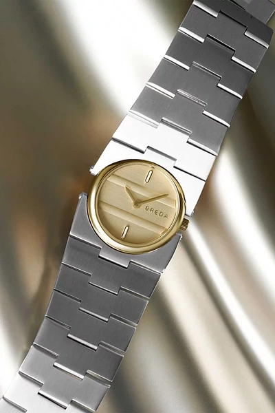 Shop Breda Sync Quartz Bracelet Watch In Gold And Stainless Steel At Urban Outfitters