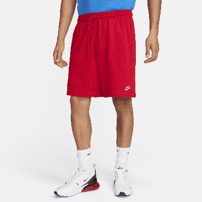 Shop Nike Men's Club Knit Shorts In Red