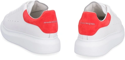 Shop Alexander Mcqueen Larry Leather Sneakers In White