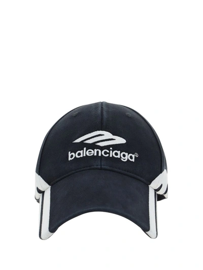 Shop Balenciaga Hats E Hairbands In Fadedblack/white