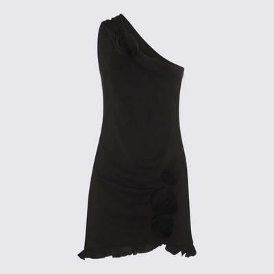 Shop Blumarine Black Viscose Stretch One Shouler Mini Dress