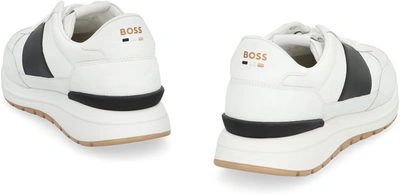 Shop Hugo Boss Boss Jace Leather Low-top Sneakers In White